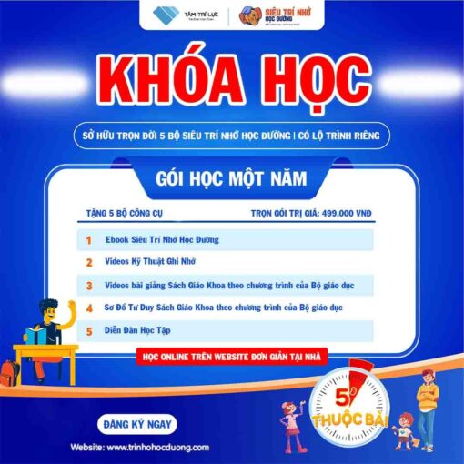 Gói một năm học Siêu Trí Nhớ Học Đường